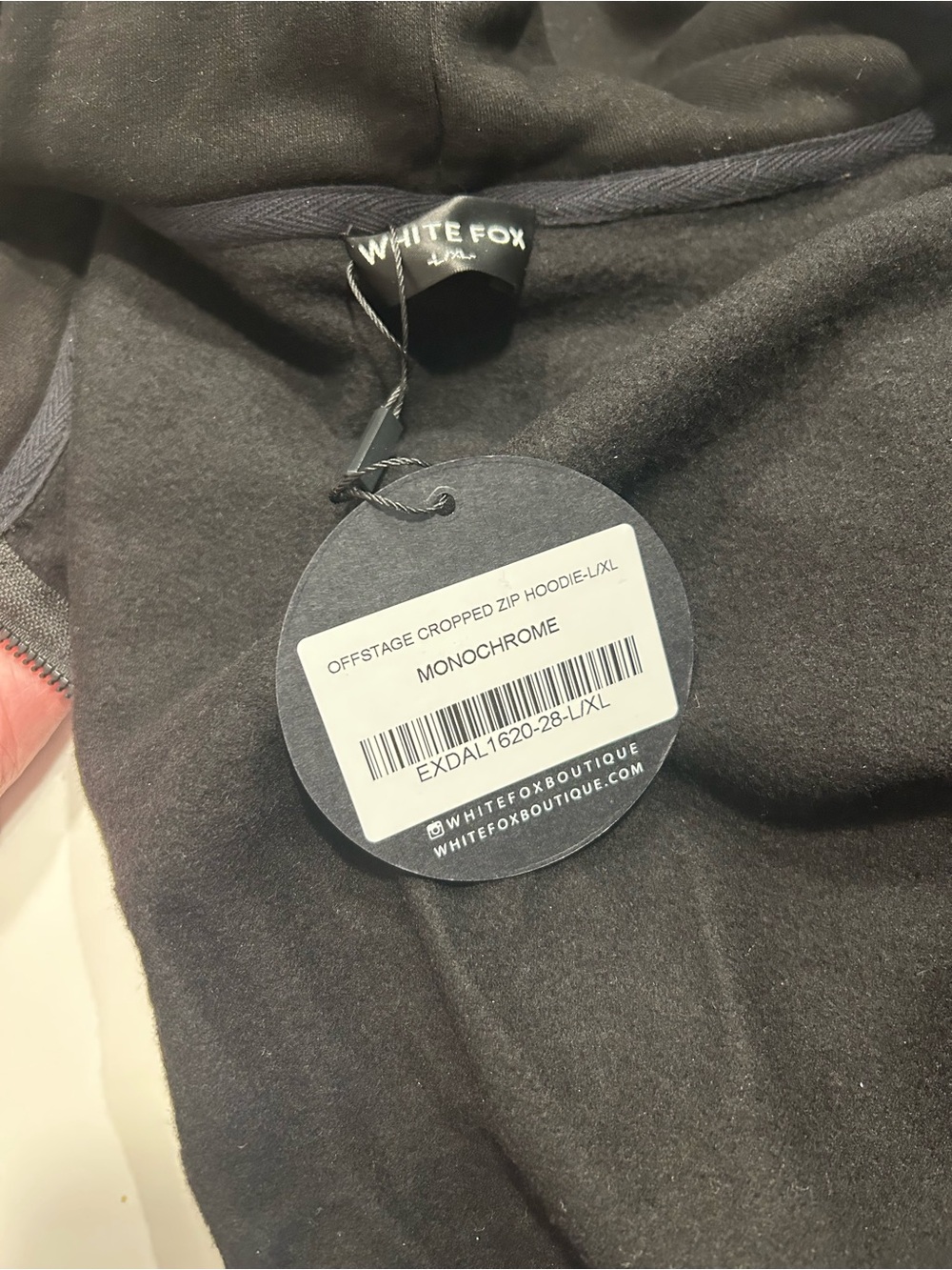 White Fox Cropped Hoodie - NWT (short) L/XL - Picture 3 of 6